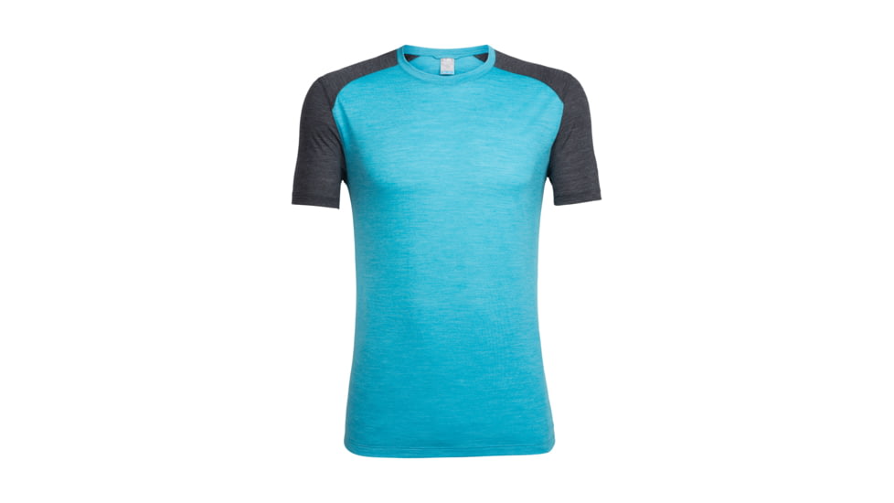 Icebreaker Sphere Short Sleeve Crewe, Mediterranean Hthr/Black Hthr, M, 103608406M