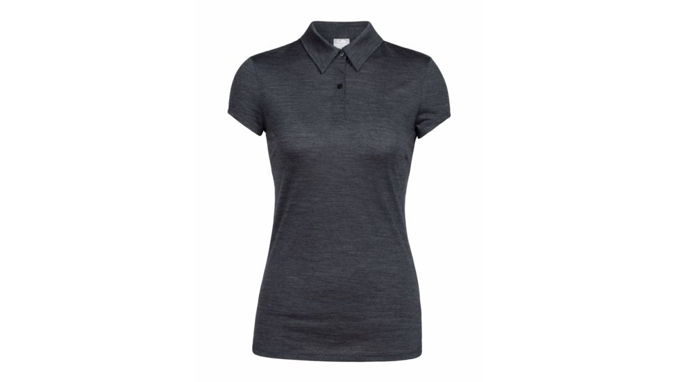 Icebreaker Sphere Short Sleeve Polo, Black Hthr, L, 104198001L
