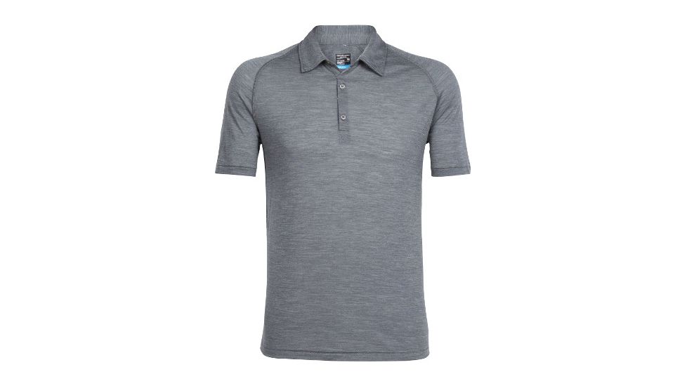 Icebreaker Sphere Short Sleeve Polo - Men's-Gritstone Heather-XX-Large