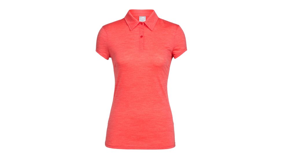 Icebreaker Sphere Short Sleeve Polo, Poppy Red Hthr, L, 104198601L
