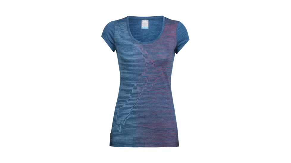 Icebreaker Sphere Short Sleeve Scoop Cool Relief, Prussian Blue Hthr, S, 104165402S