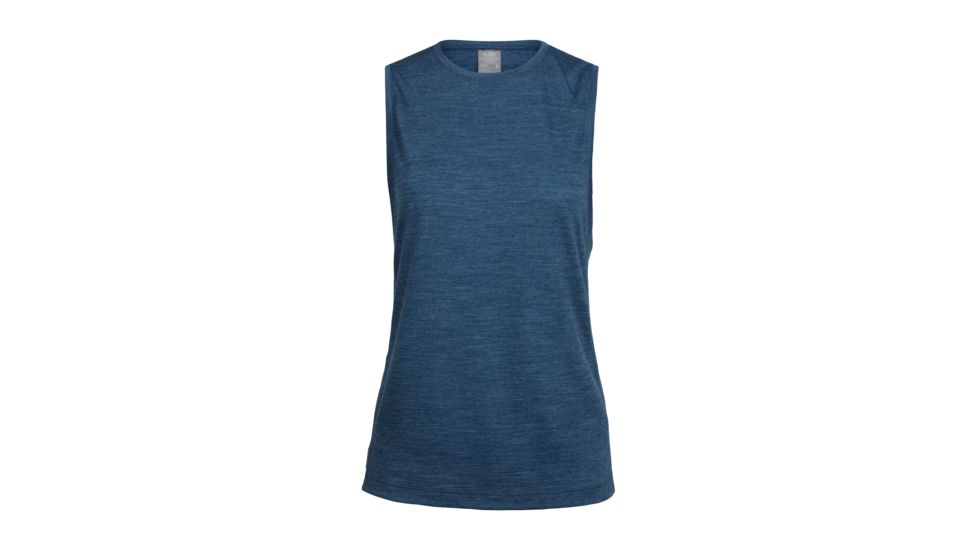 Icebreaker Sphere Sleeveless Tee, Prussian Blue Hthr, L, 104089402L