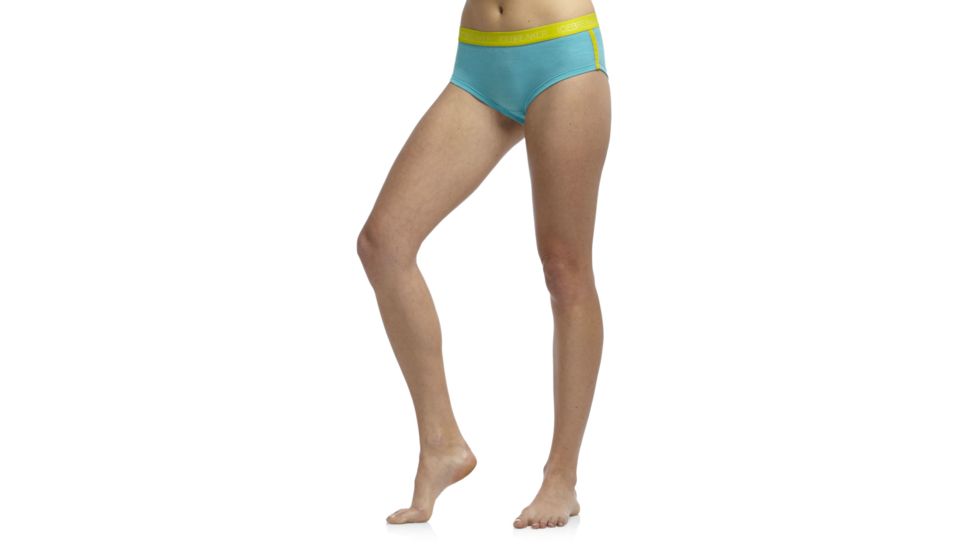 Icebreaker Sprite Hot Pant - Women's-Glacier/Chartreuse-Large