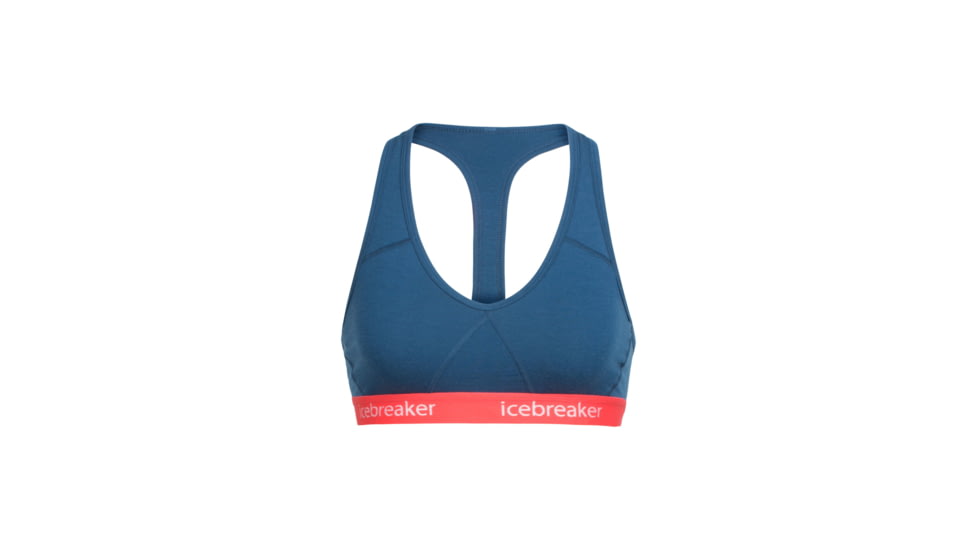 Icebreaker Sprite Racerback Bra - Women's, Prussian Blue/Poppy Red, Large, 103020407L