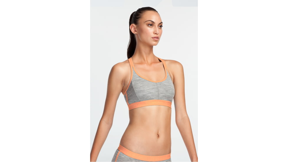 Icebreaker Sprite Racerback Bra - Women's, Metro/Peach, Large, 561291