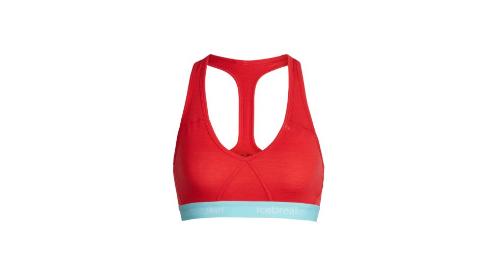 Icebreaker Sprite Racerback Bra - Women's, Ember/Aqua Splash, Medium, 103020611M