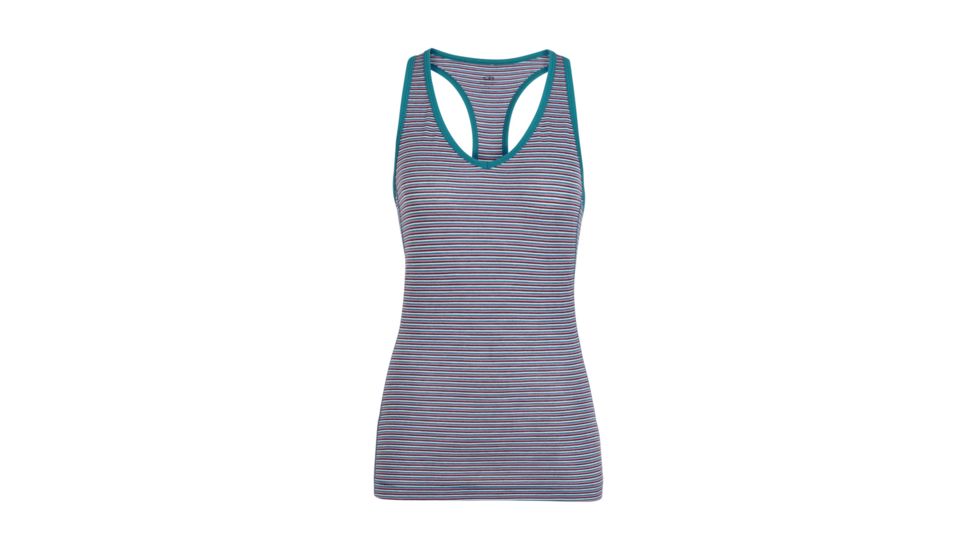 Icebreaker Sprite Tank - Womens, Velvet/Dew/Stripe, Medium, 103656-604-M
