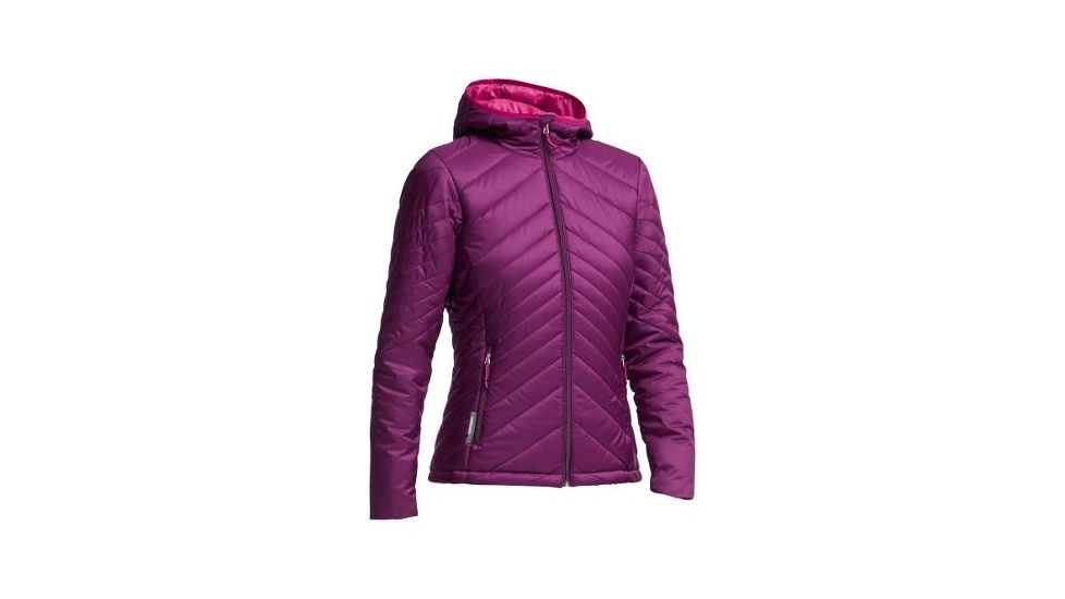 Stratus Long Sleeve Zip Hood Jacket - Womens-Maroon/Raspberry-Medium