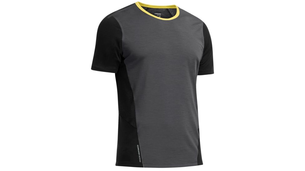 Icebreaker Strike Short Sleeve Crewe - Mens-Monsoon/Blk/Fuse-Medium