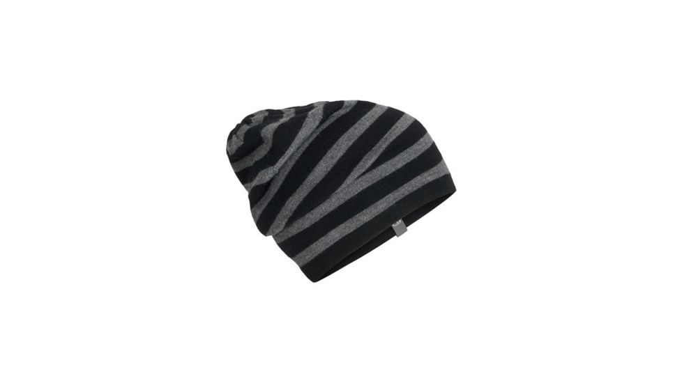 Icebreaker Stripe Slouch Beanie, Black, One Size, 104403001OS