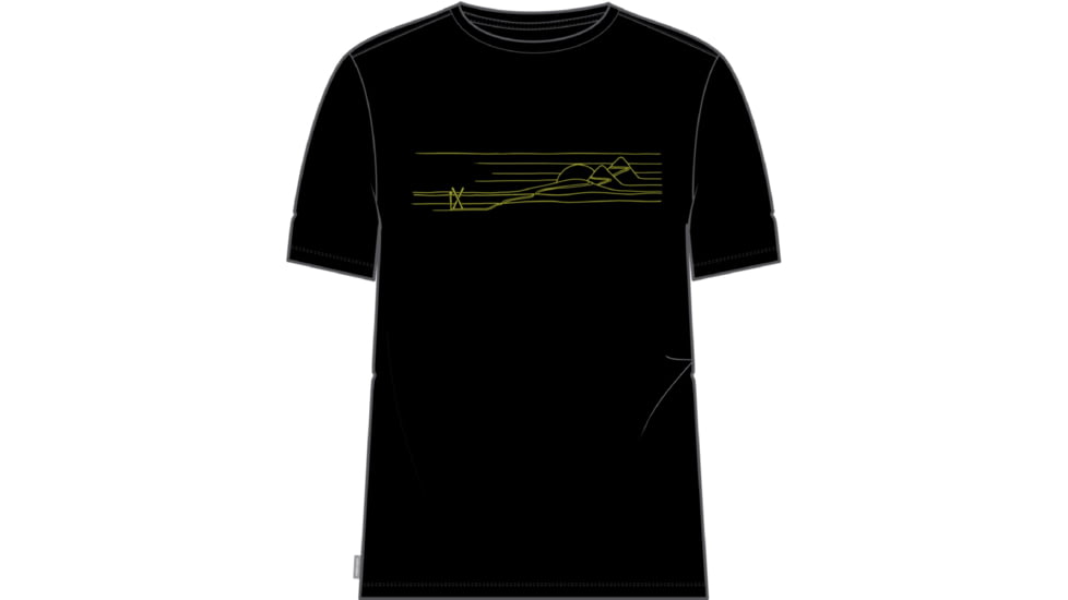 Icebreaker Tech Lite II Short Sleeve Ski Stripes T-Shirt - Men's, Black, Extra Small, IB0A56IN001XS
