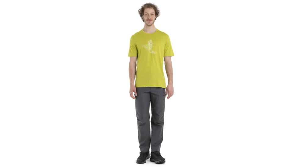 Icebreaker Tech Lite II Short Sleeve Skiing Yeti T-Shirt - Mens, Bio Lime, Extra Large, IB0A56IM864XL