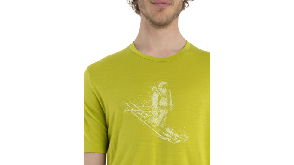 Icebreaker Tech Lite II Short Sleeve Skiing Yeti T-Shirt - Mens, Bio Lime, Extra Large, IB0A56IM864XL