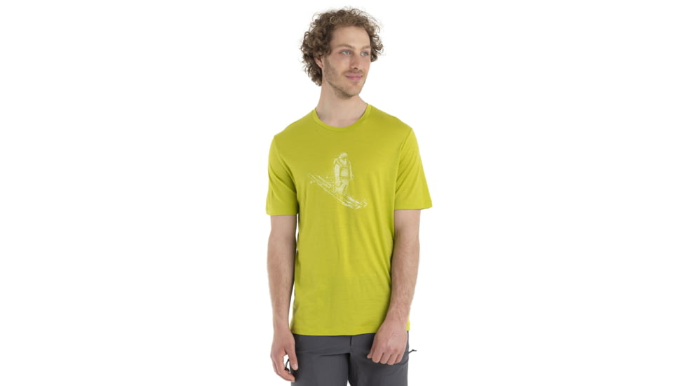 Icebreaker Tech Lite II Short Sleeve Skiing Yeti T-Shirt - Men's, Bio Lime, Extra Large, IB0A56IM864XL