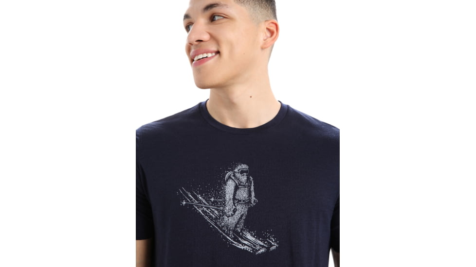 Icebreaker Tech Lite II Short Sleeve Skiing Yeti T-Shirt - Men's, Midnight Navy, Extra Large, IB0A56IM401XL