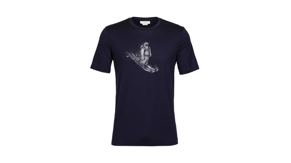Icebreaker Tech Lite II Short Sleeve Skiing Yeti T-Shirt - Mens, Midnight Navy, Extra Large, IB0A56IM401XL