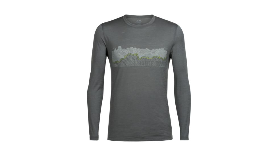 Icebreaker Tech Lite Long Sleeve Crewe Haute Route, Metal, M, 104274002M