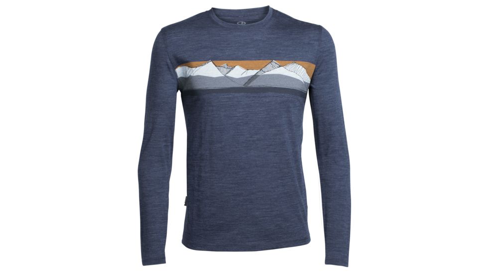 Icebreaker Tech Lite Long Sleeve Crewe South Alps - Men's-Fathom Heather-Small