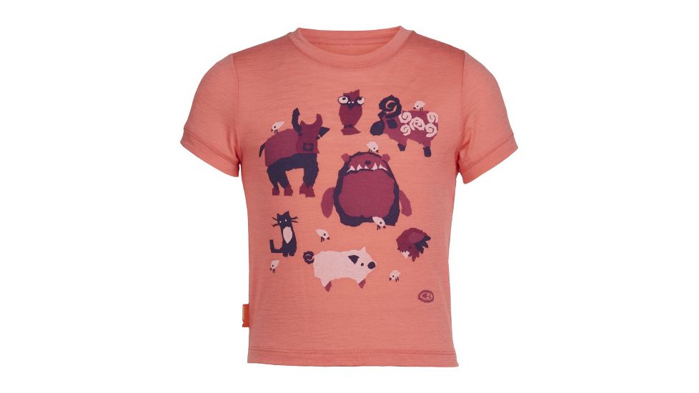 Icebreaker Tech Lite Short Sleeve Bigfoot Barnyard - Kid's-2-Tulip