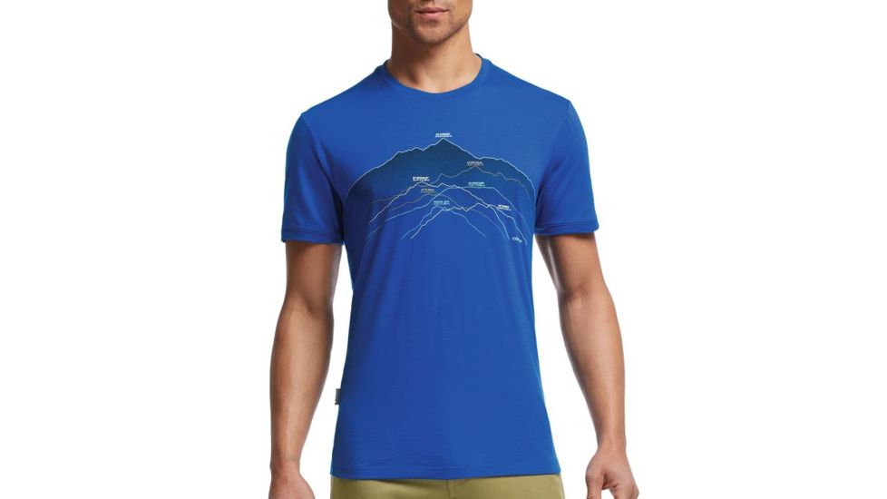 Icebreaker Tech Lite Short Sleeve Crew Graphic - Men's-Seven Summits / Awesome-Small