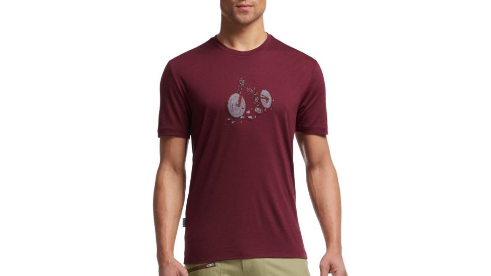 Icebreaker Tech Lite Short Sleeve Crew Graphic - Men's-Trail Log / Redwood-Large