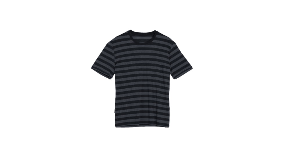 Tech Lite Short Sleeve Crew - Mens-Stripe Black/Monsoon-X-Large