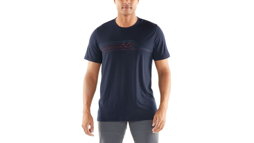 Icebreaker Tech Lite Short Sleeve Crewe Cadence PuLong Sleevee - Mens, Midnight Navy, XL, 104574401XL