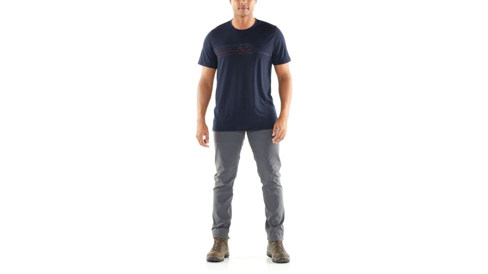 Icebreaker Tech Lite Short Sleeve Crewe Cadence PuLong Sleevee - Mens, Midnight Navy, XL, 104574401XL