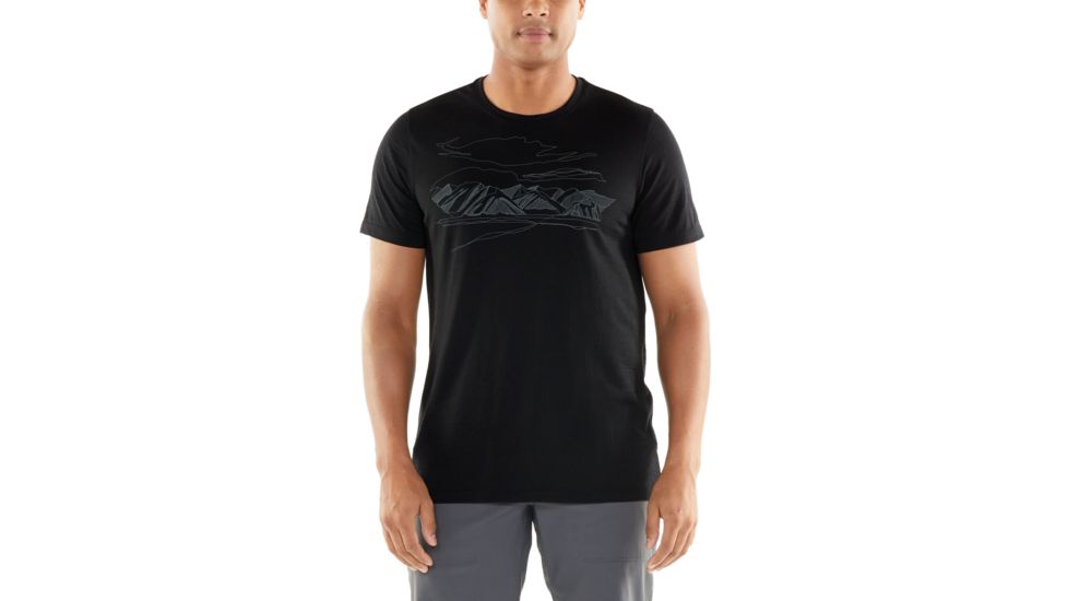 Icebreaker Tech Lite Short Sleeve Crewe Coronet Peak - Mens, Black, M, 104577001M