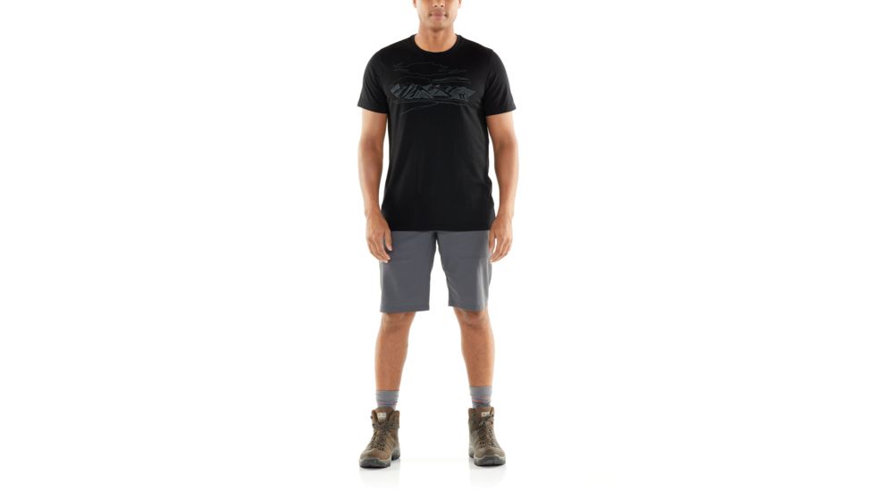 Icebreaker Tech Lite Short Sleeve Crewe Coronet Peak - Mens, Black, M, 104577001M