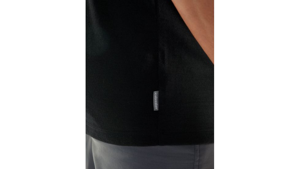 Icebreaker Tech Lite Short Sleeve Crewe Coronet Peak - Mens, Black, M, 104577001M