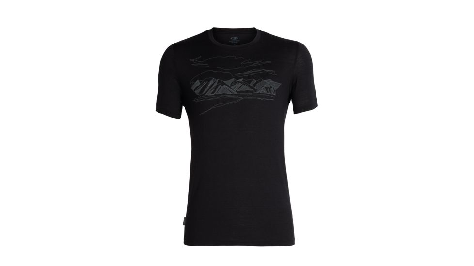 Icebreaker Tech Lite Short Sleeve Crewe Coronet Peak - Mens, Black, M, 104577001M