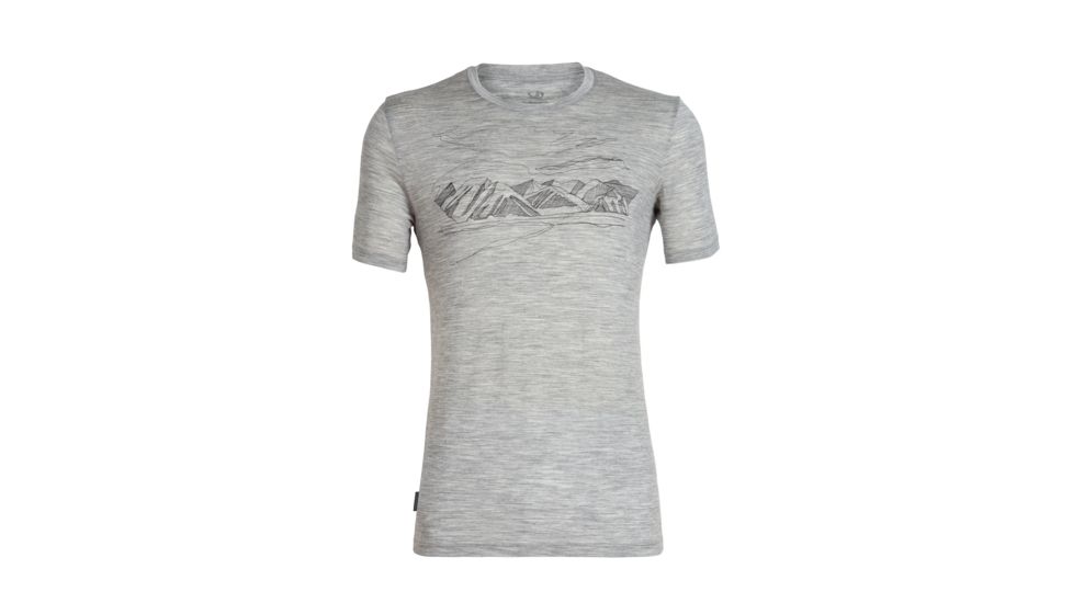 Icebreaker Tech Lite Short Sleeve Crewe Coronet Peak - Mens, Metro HTHR, M, 104577002M