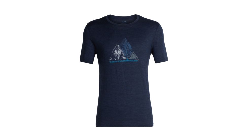 Icebreaker Tech Lite Short Sleeve Crewe Sum of Parts - Mens, Dark Night Heather, Small, 104310-401-S
