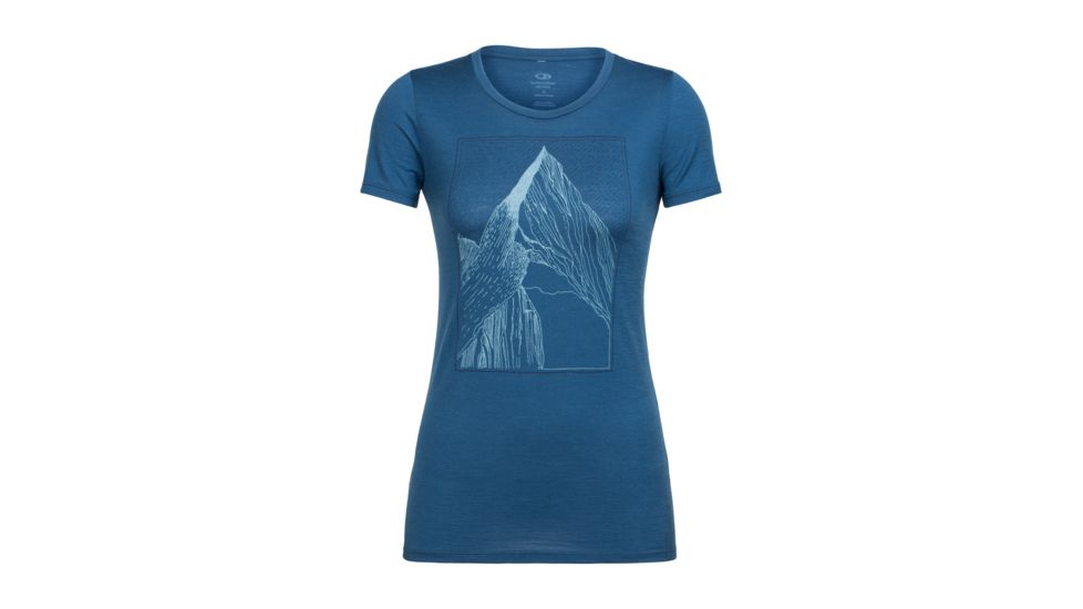 Icebreaker Tech Lite Short Sleeve Low Crewe At My Peak, Prussian Blue, L, 104155402L