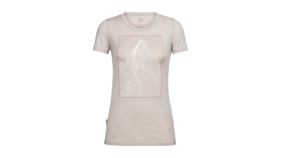 Icebreaker Tech Lite Short Sleeve Low Crewe At My Peak, Pumice, L, 104155101L