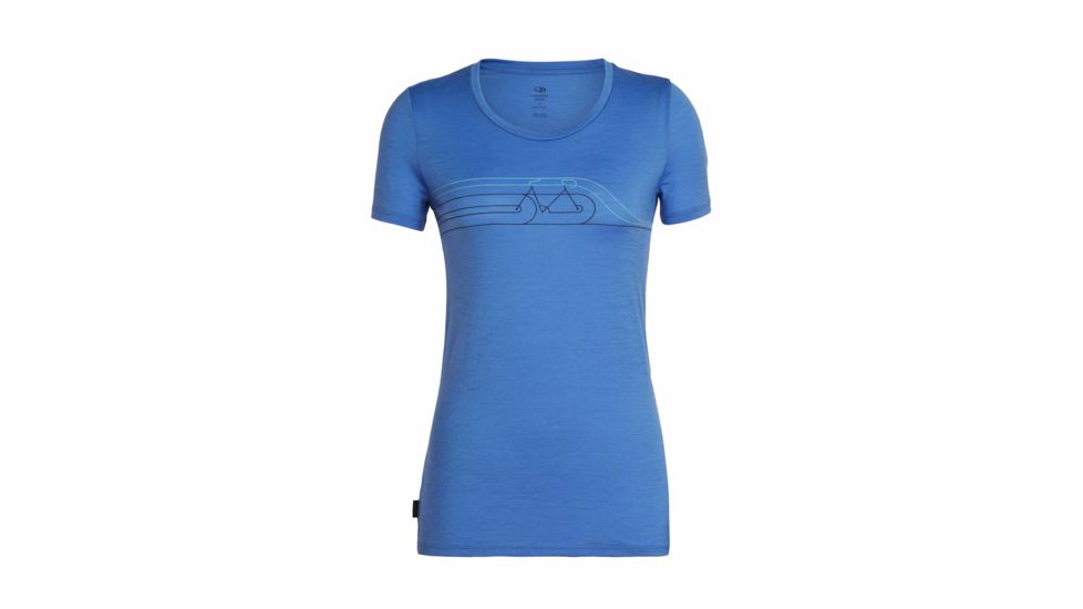 Icebreaker Tech Lite Short Sleeve Low Crewe Cadence Pulse- Womens, Cove, Small, 104602401S