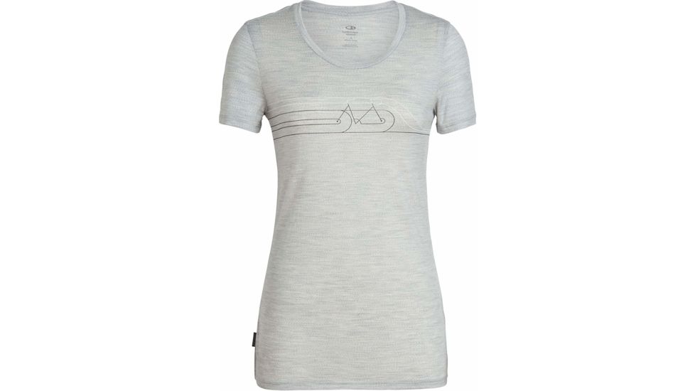Icebreaker Tech Lite Short Sleeve Low Crewe - Womens, Blizzard HTHR, Small, 104602001S