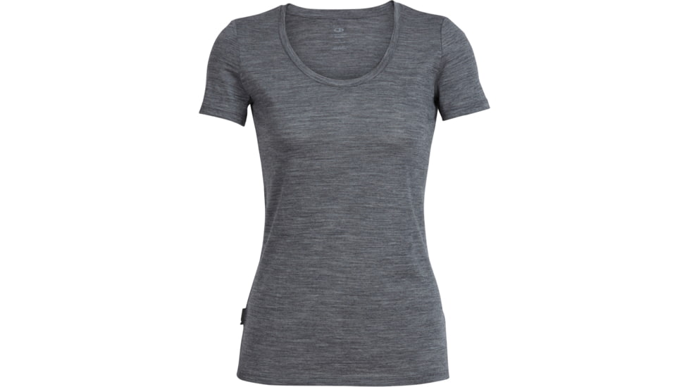 Icebreaker Tech Lite Short Sleeve Scoop Shirt - Women's-Gritstone Heather-Large
