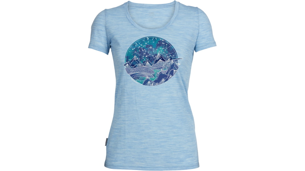 Icebreaker Tech Lite Short Sleeve Scoop Shirt - Women's-Nightsky Mist Blue Heather-Medium