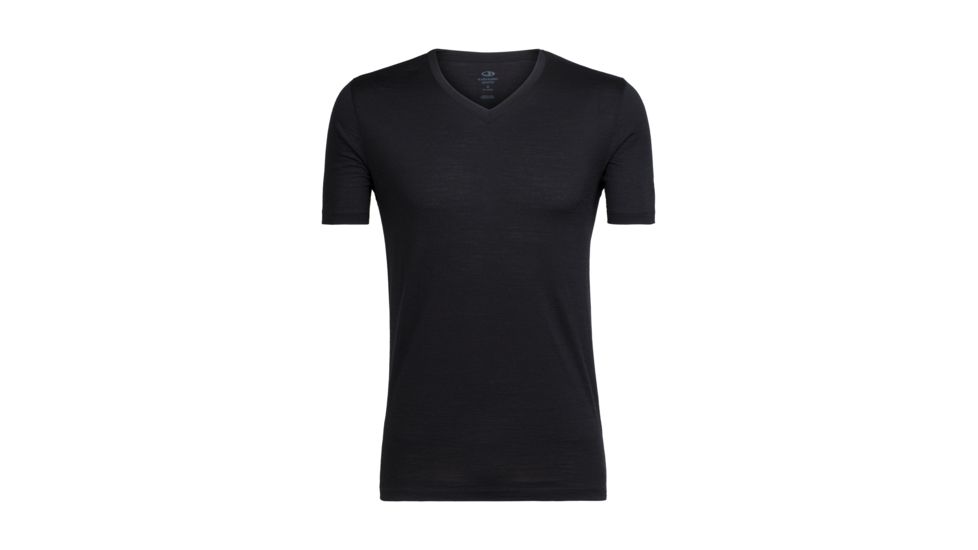 Icebreaker Tech Lite Short Sleeve V - Men's, Black, Large, 104123001L