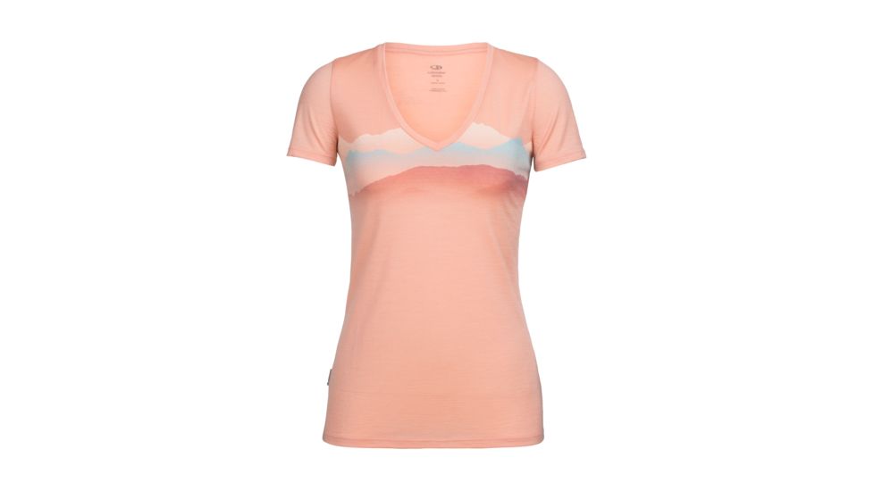 Icebreaker Tech Lite Short Sleeve V Misty Horizon, Sorbet, L, 104162801L