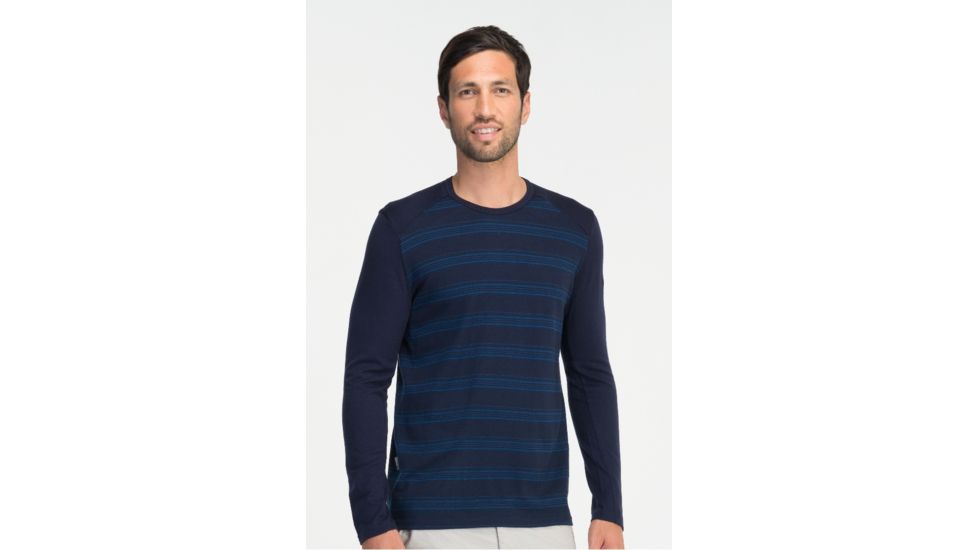Icebreaker Tech Long Sleeve Crew Top - Men's-Admiral Overdye-X-Large