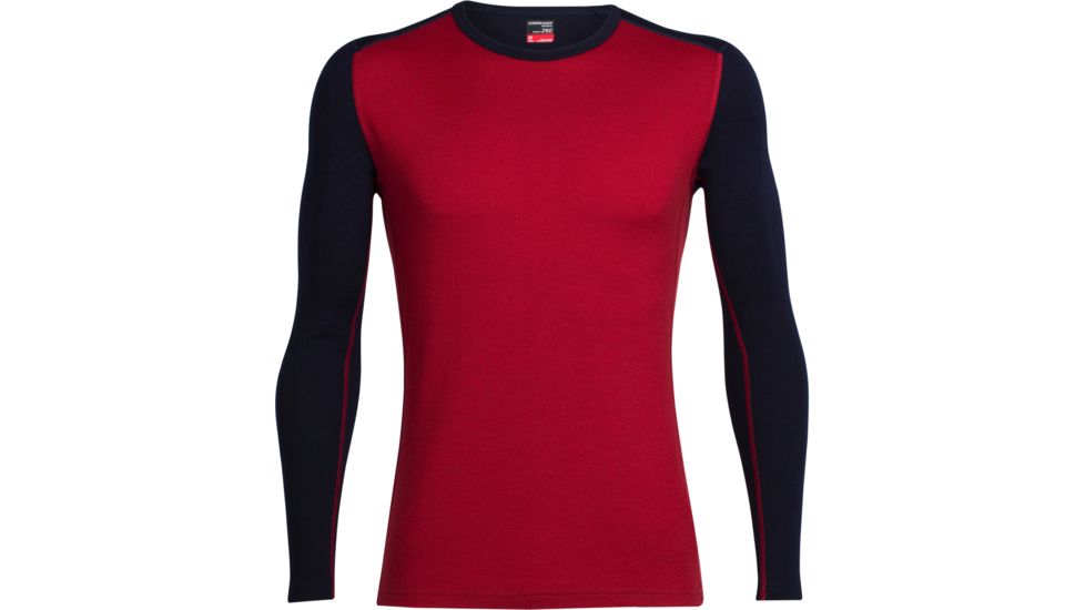 Icebreaker Tech Long Sleeve Crew Top - Men's-Oxblood/Midnight Navy-Medium