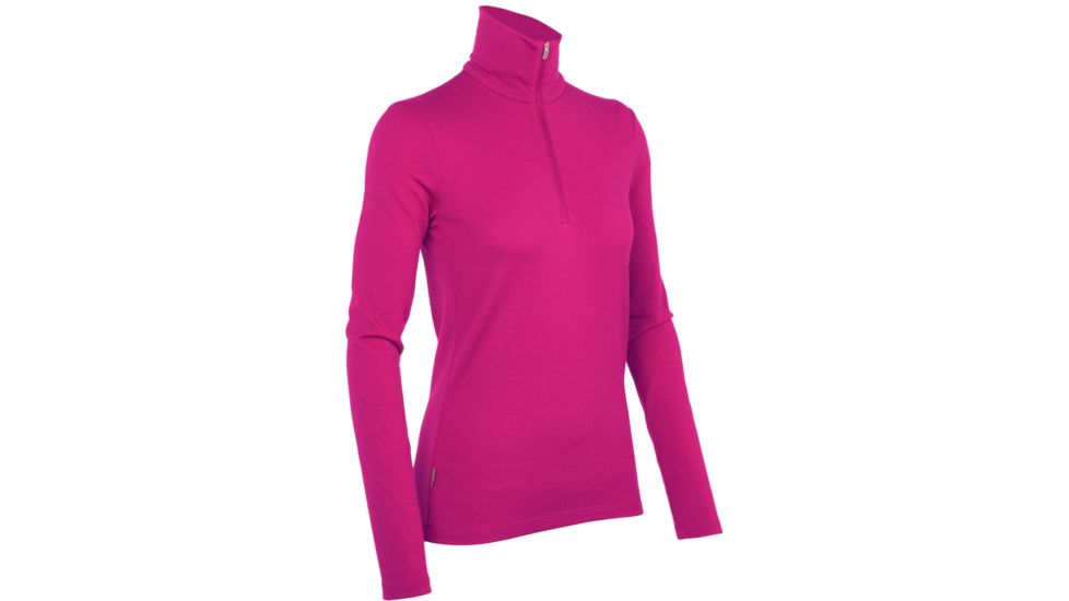 Icebreaker Tech Long Sleeve Half Zip Top - Women's-Magenta-Large