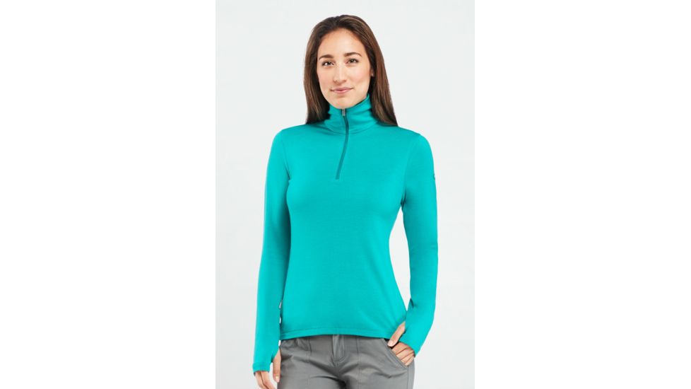 Icebreaker Tech Long Sleeve Half Zip Top - Women's-Mermaid-X-Small
