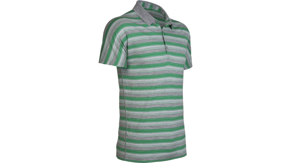 Icebreaker Tech Polo - Men's-Stealth Stripe/Metro-X-Large