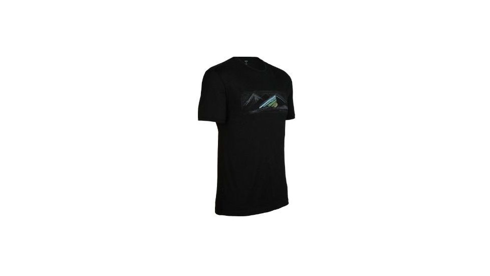 Icebreaker Tech T Lite Highland Short Sleeve Shirt - Men's-Black-Large