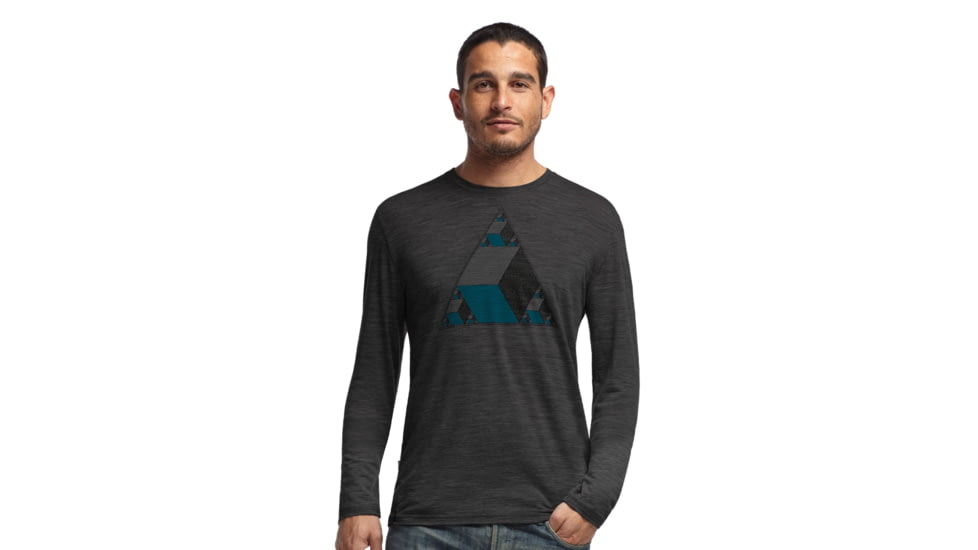 Icebreaker Tech T Lite Long Sleeve - Men's-X-Large-Knobble Triangle/Black
