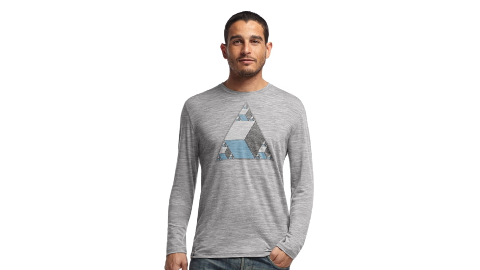 Icebreaker Tech T Lite Long Sleeve - Men's-X-Large-Knobble Triangle/Metro